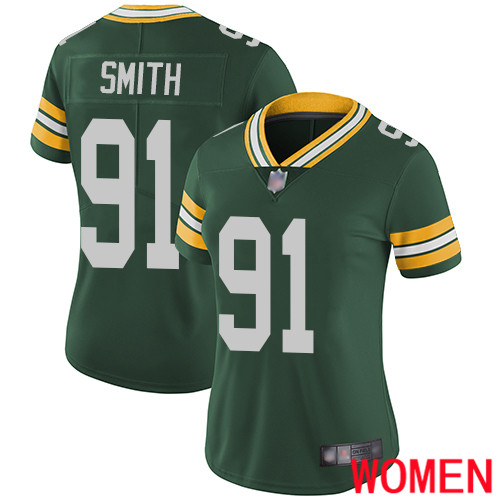 Green Bay Packers Limited Green Women 91 Smith Preston Home Jersey Nike NFL Vapor Untouchable